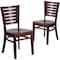 Flash Furniture Darby Series Slat Back Walnut Wood Restaurant Chair, PK2 2-XU-DG-W0108-WAL-WAL-GG - alternate 1